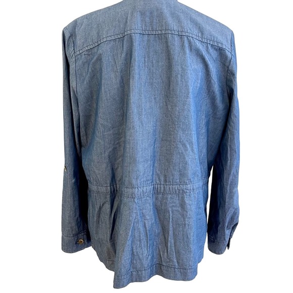 COLDWATER CREEK Casual Denim Safari Style Jacket with drawstring waist SIZE S - Picture 5 of 7
